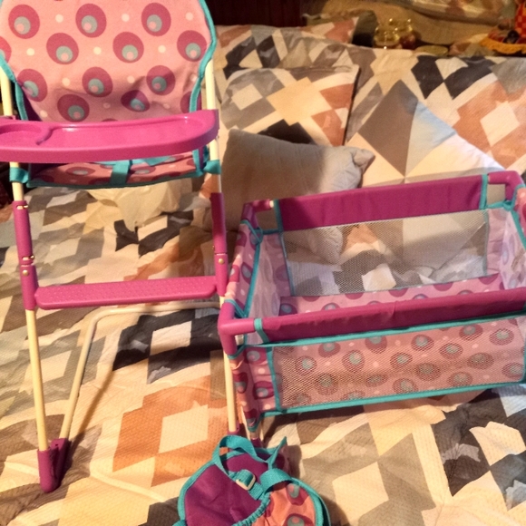 unbranded Other - Doll Highchair, Playpen and Carrier